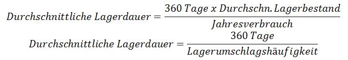 Formel Durchschnittliche Lagerdauer