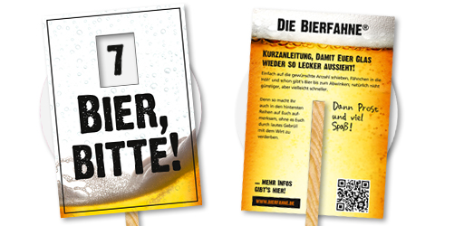 Vorder- und Rückseite der Bierfahne