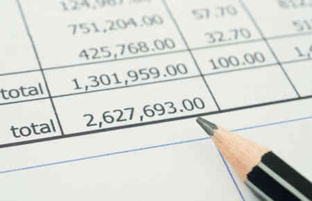 Eine Tabelle mit Zahlen, die als Hilfe zur Finanzplanung dienen soll